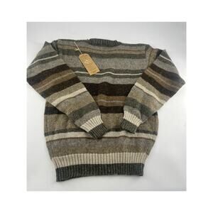 Vintage Generra Sweater Womens Small Gray Brown Wool Blend Pullover New